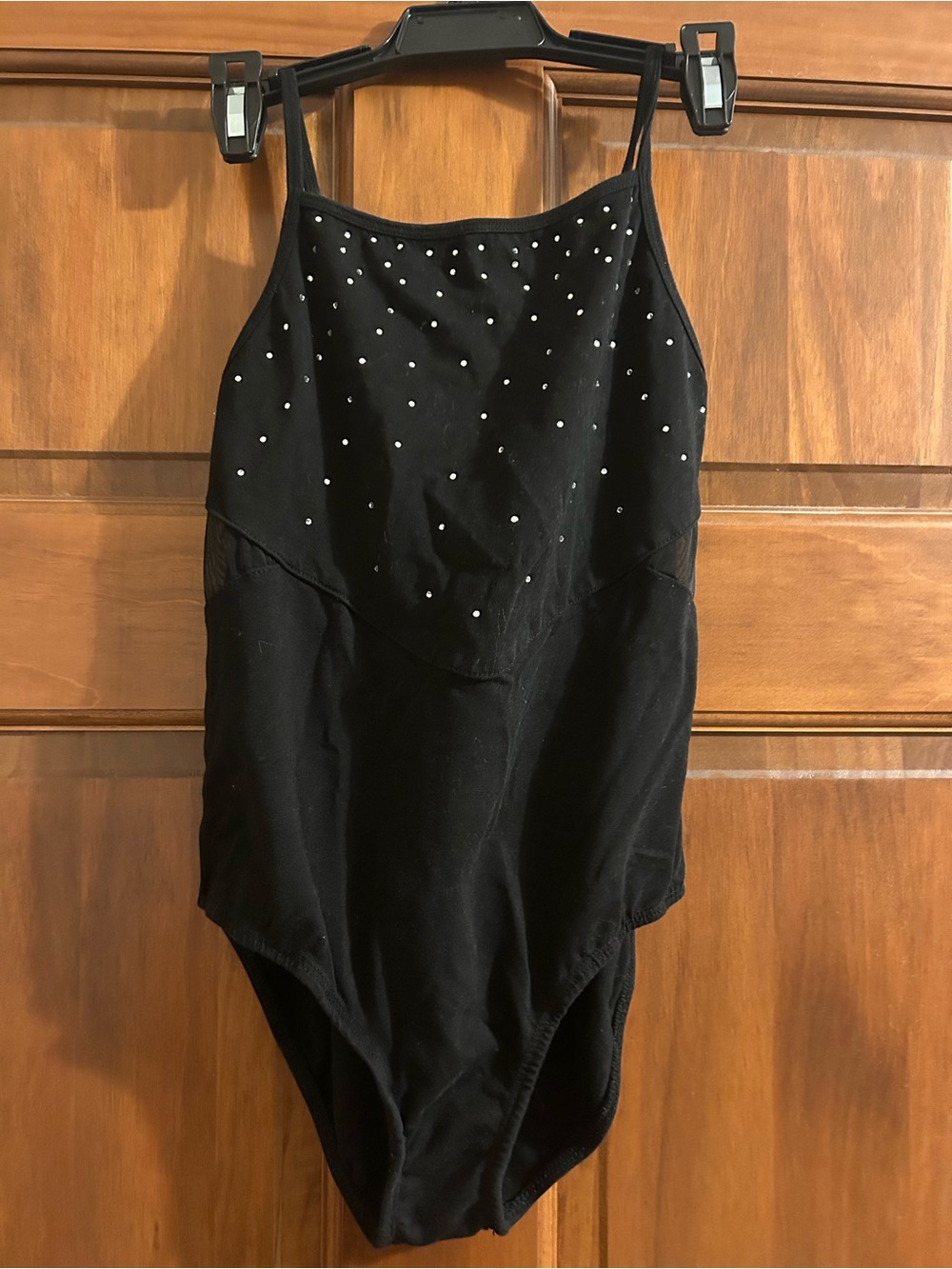 Girls' Black Rhinestone-Accent One-Piece Bodysuit